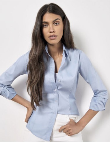 KUS-KK702-Womens Tailored Fit Corporate Oxford Shirt Long Sleeve